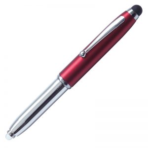 Długopis – latarka LED Pen Light, czerwony/srebrny