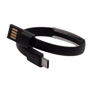 Bransoletka Wristlie USB typu C, czarny